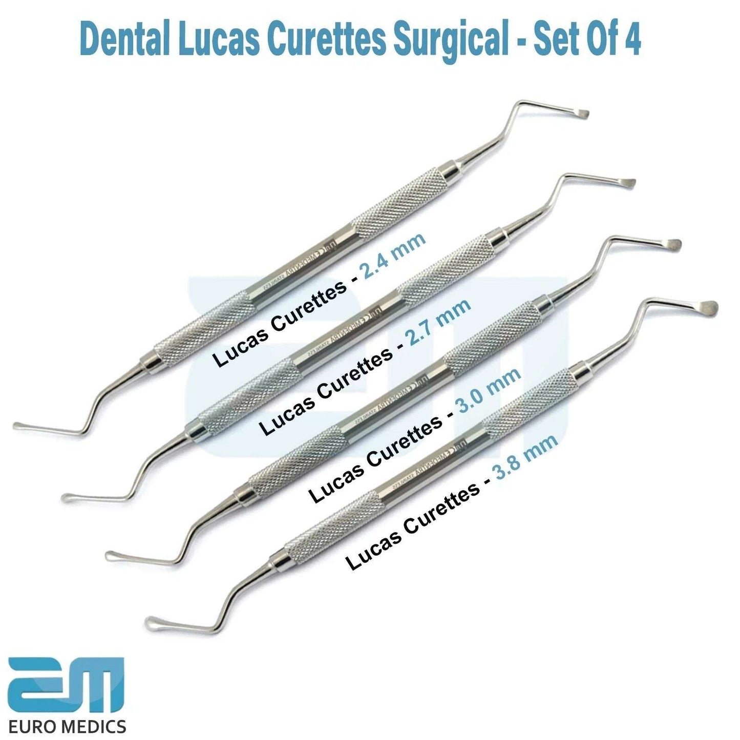 Lucas Dental Surgical Bone Curettes – 4-Piece Precision Set